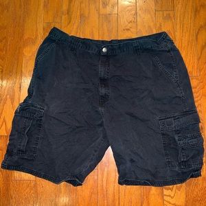 Black Cargo Jean Shorts